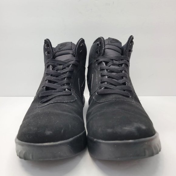 Nike Hoodland 2013 Men's Mids Suede Triple Black Shoes 654888-090 US Size 13 - Picture 3 of 8